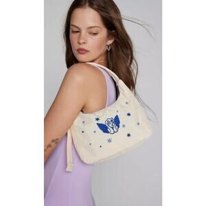 BAGGU Urban Outfitters Exclusive Cherub Embroider Mini Nylon Shoulder Bag Cream
